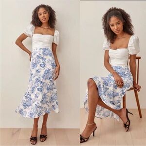 Reformation Bea Midi Skirt in Olympia Size 0